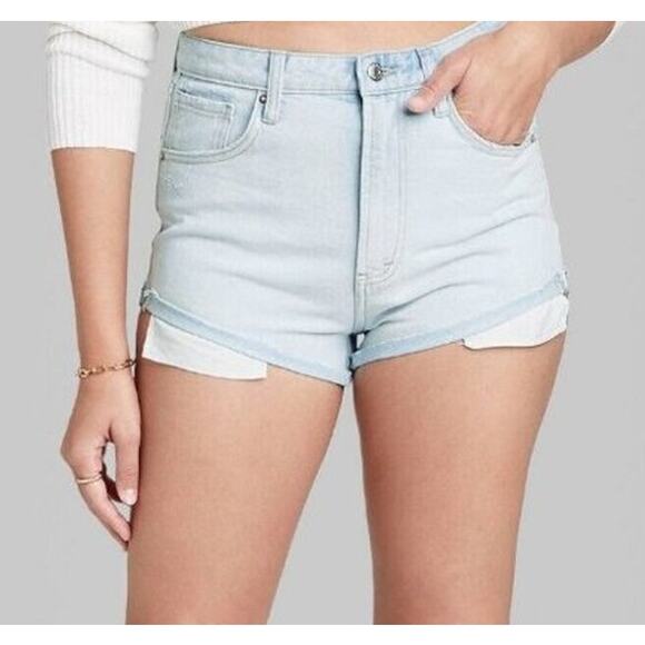 New ~ WILD FABLE ~ Highest Rise Cheeky Jean Shorts Size 18W 100% Cotton - Picture 1 of 7